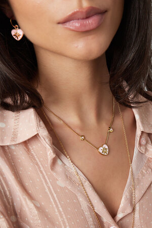 Necklace heart with stones - gold/white h5 Picture3